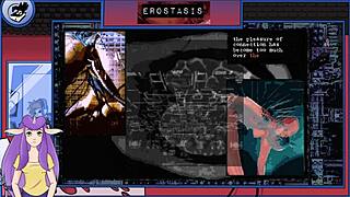 weird brunette anime game with monster in erostasis setting