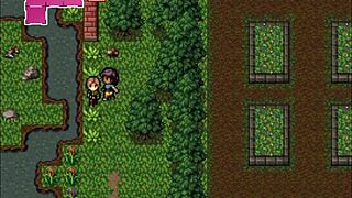 i'm fighting this giant flower in the hentai game, zombies retreat part 6, with big tits and monster cocks everywhere, it's so intense and cum-filled.