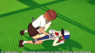 Anna skyler feels intense passion as her classmate fucks her on the school roof in anime.