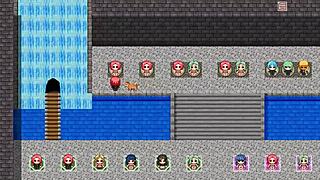 ヒューマンファームゲームで彼女が潜入してギャラリー7でフェラチオ