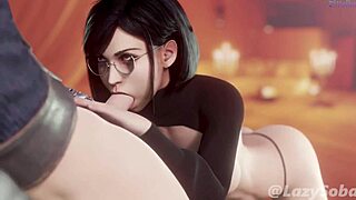 overwatch milf shows off big tits and ass in sfm animation