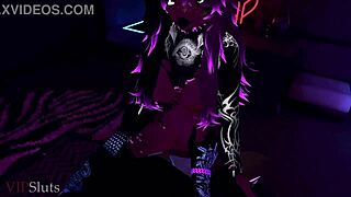 Cyberpunk vixen dominates sneaky thief in vipsluts animation
