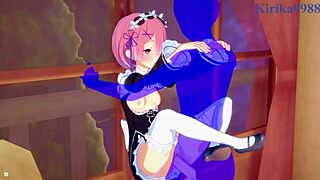 I feel so connected to ram and rem during their intense sex in re zero hentai with big tits and creampie passion