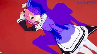 I feel so connected to ram and rem during their intense sex in re zero hentai with big tits and creampie passion