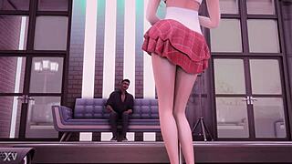 i can't get enough of this 3d hentai where a blonde slut with big tits sucks big cock and takes creampie in pov
