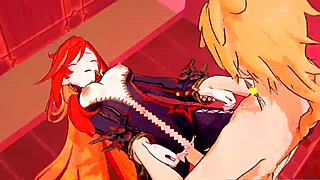 hot mavuika contrasts her wet pussy with creampie action in genshin impact hentai