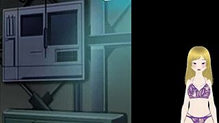 Hentai anime girl stuck in tunnel with panties in juicy pussy