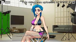 jinx rides rough in the studio for a creampie