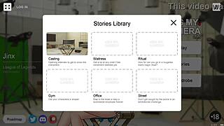 jinx rides rough in the studio for a creampie