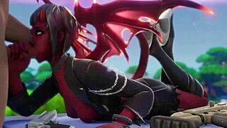 Malice performs detailed blowjob on fortnite character in 3d animation scene