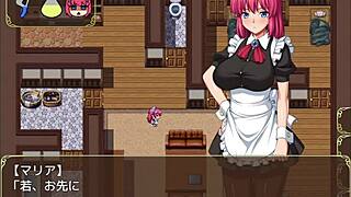 The cool maid serves in this anime game trial version