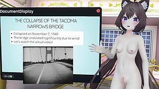 Naked Vtuber Delivers Lecture On Pendulum Amplitude Increasing With Wind And Tacoma Narrows Bridge Collapse