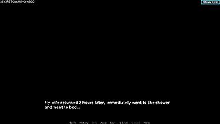 Hotwife sucks another man's huge cock on video then shows cuckold husband in 3D cuckold porn game