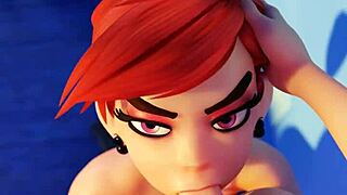 vicky gives head on the floor in blenderknight theperfectsin animation