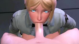 Смотри, как эта 18+ сосет член и ебется в собачьей позе в 3D.