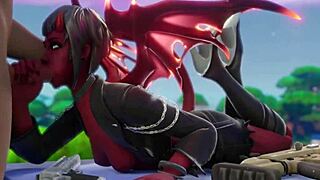 Malice performs detailed blowjob on fortnite character in 3d animation scene