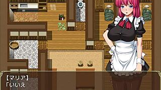 The cool maid serves in this anime game trial version