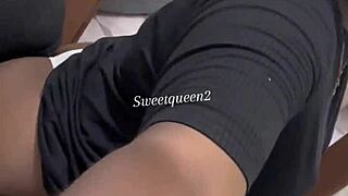 Intense ass eating by him on my fat BBW body in homemade lingerie scene.