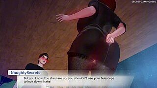 Velike joške mačehe pomagajo najemniku, busty milf želi sesati njegov masivni kurac!