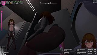 A mulher do escritório se masturba em público neste jogo hentai?