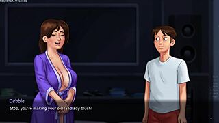 gets a boner while watching a movie with his stepmom big tits stepmom loves big cocks - summertime saga 08 3d hentai porn game