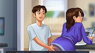lets play summertime saga - i need to fuck debbie right now in the kitchen