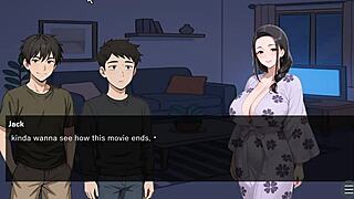 In this hentai, my friend fucks my stepmom in doggystyle anal