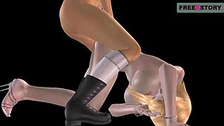 Анимированный 3D мультфильм с милыми девчонками в лесбийском сексе