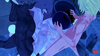 kageyama from haikyuu joins orgy with five men in yaoi video asian japanese manga anime hentai gay porn