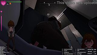 A mulher do escritório se masturba em público neste jogo hentai?