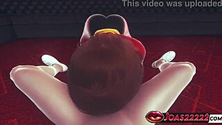 violet parr incredibles deepthroat blowjob big tits fucked huge cumshot private room 3d animation