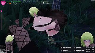 Секреты разоблачения готической девчонки с зелеными волосами трахается в парке