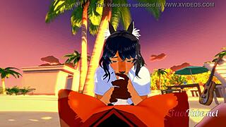 Furry Yiff Yaoi Hentai 3d- 2 Dogs Blowjob In A Beach With Cum In His Mouth - Hard Sex Animation Gay