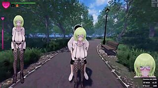 Secrets of exposure goth girl with green hair has sex in park
