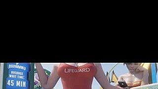 Mercy kot reševalka v cowgirl animaciji v Overwatch 3D