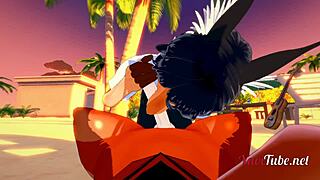 Furry Yiff Yaoi Hentai 3d- 2 Dogs Blowjob In A Beach With Cum In His Mouth - Hard Sex Animation Gay