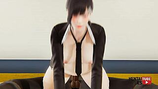 هينتاي Chainsaw Man - كوبيني تركب الزب - مانغا أنمي ياباني هينتاي 3D إباحي