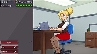 This bimbo secretary gets fucked in her mini skirt and heels
