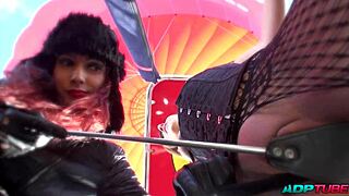 Anal domination of a mature woman in a balloon