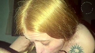Hot blonde gets spit in face and cum on pussy.