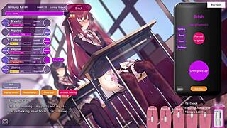 I am cumming in the hentai game live2 5d hypnoapp with Karen the darkness