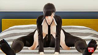 هينتاي Chainsaw Man - كوبيني تركب الزب - مانغا أنمي ياباني هينتاي 3D إباحي