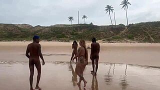 Couple fucks wildly on the beach