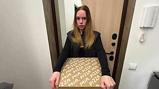 The delivery girl devoured my pizza and now repays with her body