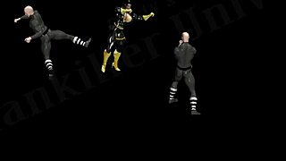 Holly triple triplet beatdown in konosuba style