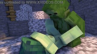 Menjelajah Dalam Gua di Animasi Minecraft