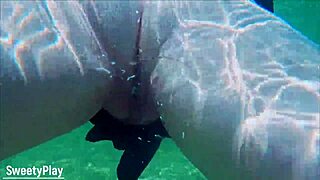 stranger cums inside on beach creampie underwater
