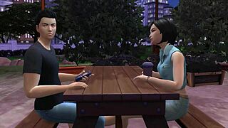 Vlogger films herself getting fucked by her boyfriend in public - sims 4 - 3d animation