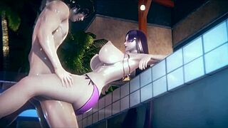 Madura Raikou having sex in the pool