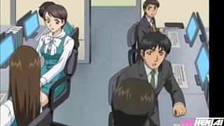 Hentai Busty Secretary Receives Massive Cumshot